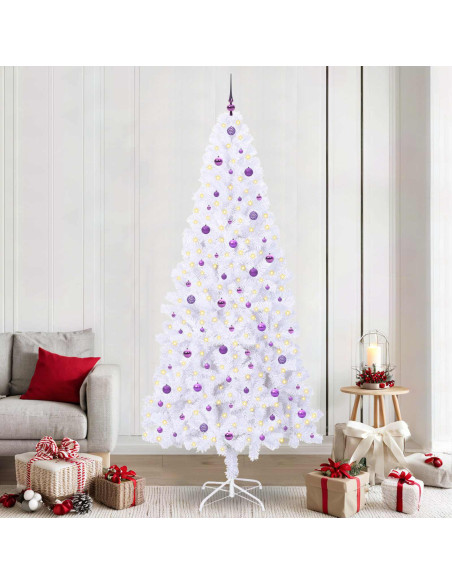 Albero di Natale artificiale Bianco 240 cm PVC e Acciaio