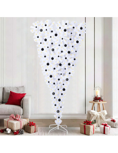 Albero di Natale artificiale Bianco 240 cm PVC e Acciaio