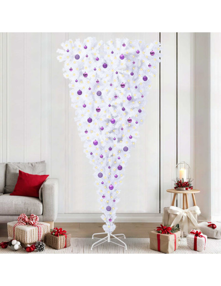 Albero di Natale artificiale Bianco 240 cm PVC e Acciaio
