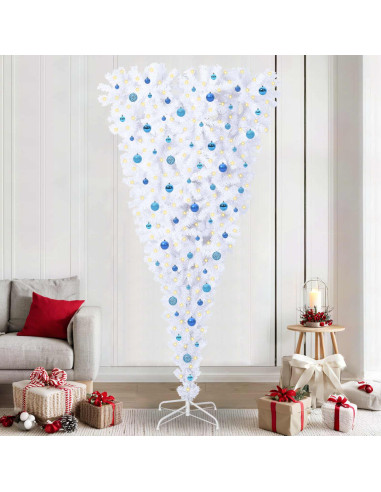 Albero di Natale artificiale Bianco 240 cm PVC e Acciaio