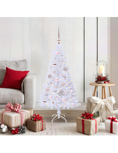Albero di Natale artificiale Bianco 120 cm PVC e Acciaio