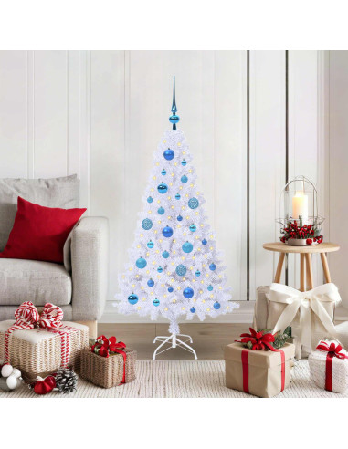 Albero di Natale artificiale Bianco 120 cm PVC e Acciaio