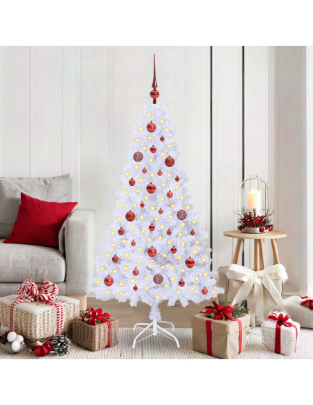 Albero di Natale artificiale Bianco 150 cm PVC e Acciaio