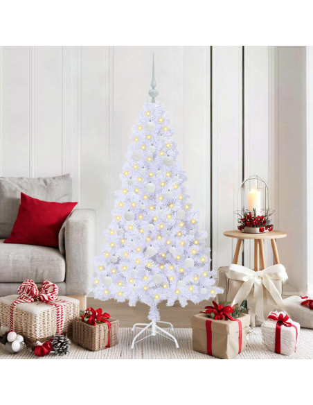 Albero di Natale artificiale Bianco 150 cm PVC e Acciaio
