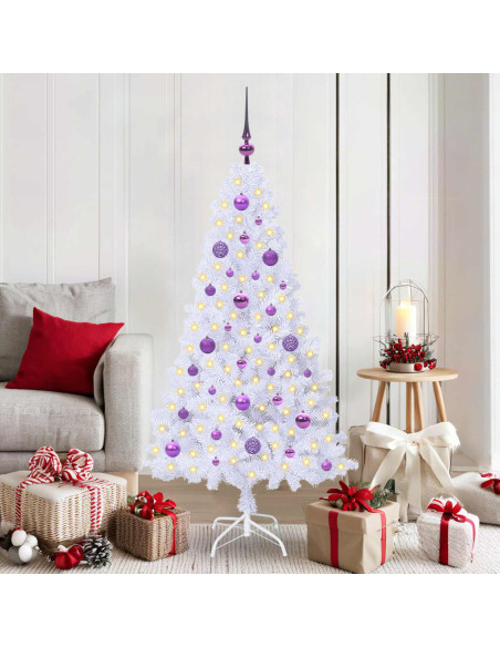 Albero di Natale artificiale Bianco 150 cm PVC e Acciaio