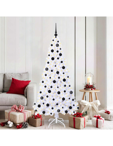 Albero di Natale artificiale Bianco 180 cm PVC e Acciaio