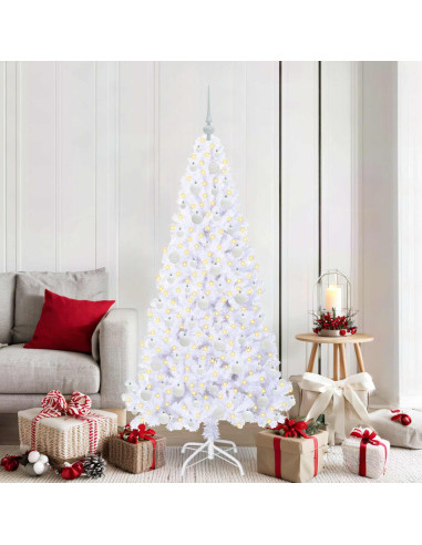Albero di Natale artificiale Bianco 180 cm PVC e Acciaio