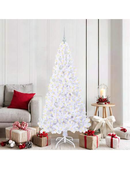 Albero di Natale artificiale Bianco 180 cm PVC e Acciaio