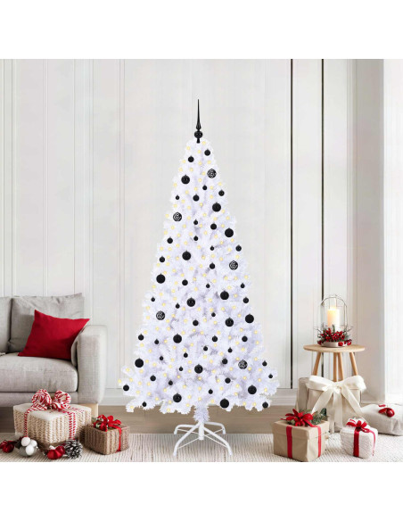Albero di Natale artificiale Bianco 210 cm PVC e Acciaio