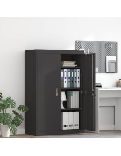 Armadio 2 pcs Nero 90 x 40 x 140 cm Acciaio