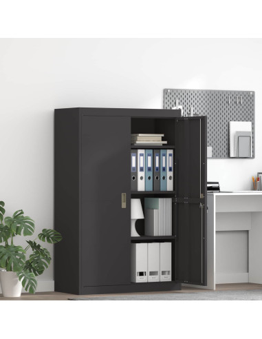 Armadio 2 pcs Nero 90 x 40 x 140 cm Acciaio