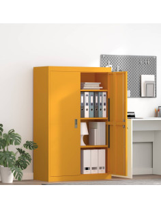 Armadio 2 pcs Giallo senape 90 x 40 x 140 cm Acciaio