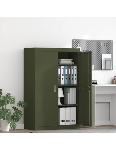 Armadio 2 pcs Verde oliva 90 x 40 x 140 cm Acciaio
