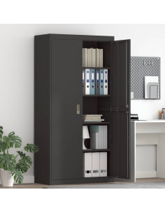 Armadio 2 pcs Nero 90 x 40 x 180 cm Acciaio