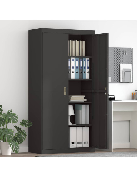 Armadio 2 pcs Nero 90 x 40 x 180 cm Acciaio