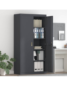 Armadio 2 pcs Antracite 90 x 40 x 180 cm Acciaio