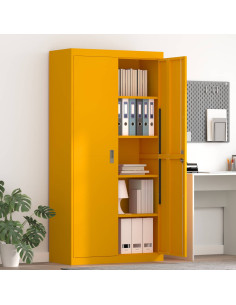 Armadio 2 pcs Giallo senape 90 x 40 x 180 cm Acciaio