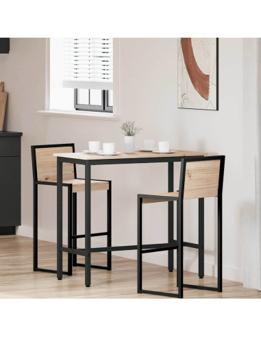 tavolo Naturale 100 x 50 x 91 cm Legno ingegnerizzato e acciaio