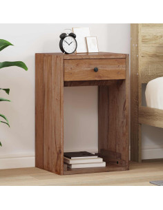 Comodino Marrone 63 x 30 x 79 cm Legno di Mogano Massello