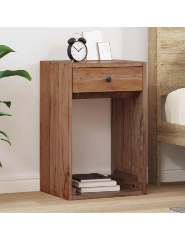 Comodino Marrone 63 x 30 x 79 cm Legno di Mogano Massello