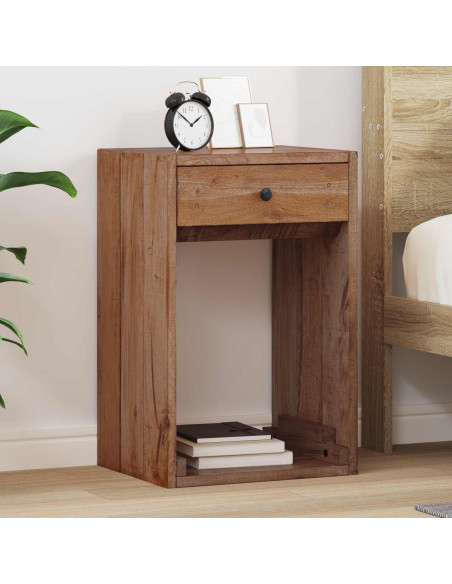 Comodino Marrone 63 x 30 x 79 cm Legno di Mogano Massello