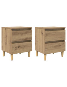 Mobiletti da letto 2 pcs Rovere artigianale 40 x 35 x 50 cm