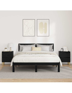 Mobiletti da letto 2 pcs Rovere Nero 40 x 35 x 50 cm