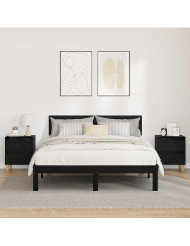 Mobiletti da letto 2 pcs Rovere Nero 40 x 35 x 50 cm