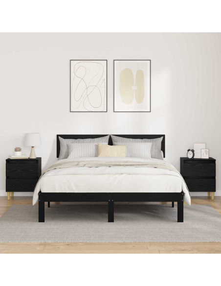 Mobiletti da letto 2 pcs Rovere Nero 40 x 35 x 50 cm