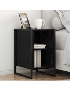 Comodino Rovere Nero 39.5 x 30 x 50 cm Legno multistrato