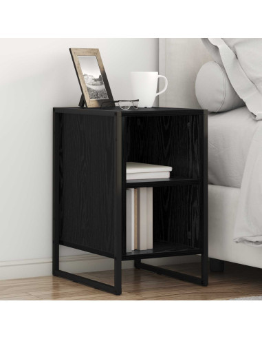 Comodino Rovere Nero 39.5 x 30 x 50 cm Legno multistrato