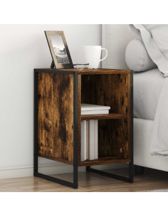 Comodino Rovere Fumè 39.5 x 30 x 50 cm Legno multistrato
