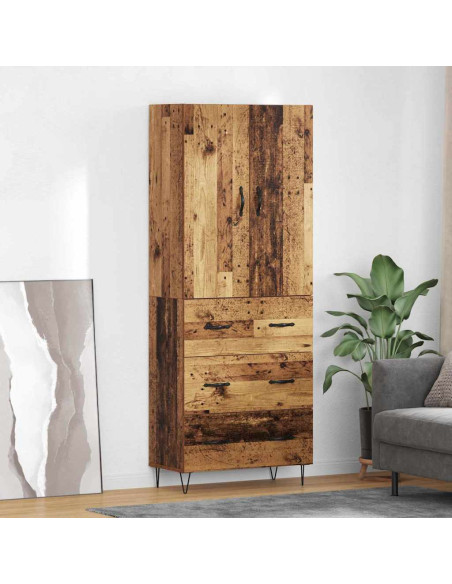 Credenza con cassetto 2 pcs Legno vecchio Legno multistrato
