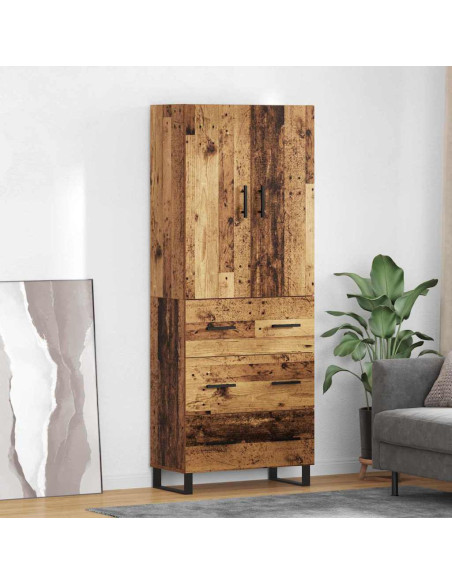 Credenza con cassetto 2 pcs Legno vecchio 69,5 x 34 x 180 cm