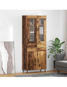 Credenza con cassetto 2 pcs Legno vecchio Legno multistrato