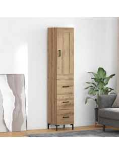 Credenza con cassetto Rovere artigianale 34,5 x 34 x 180 cm