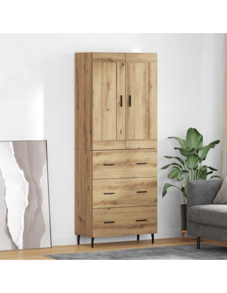 Credenza 2 pcs Rovere artigianale Legno multistrato