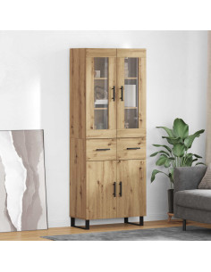 Credenza 2 pcs Rovere artigianale Legno multistrato