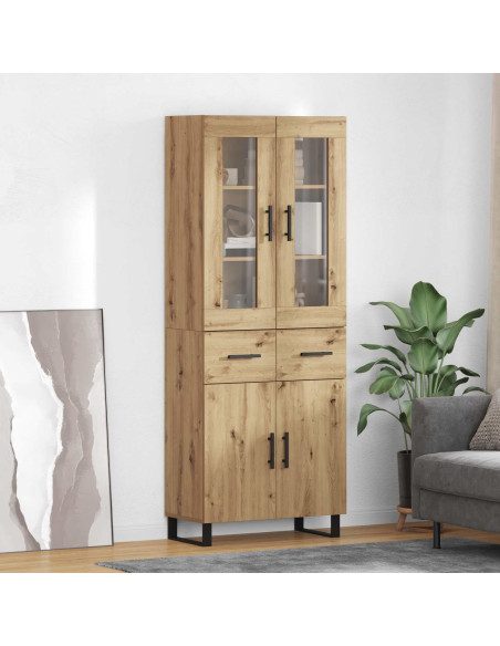 Credenza 2 pcs Rovere artigianale Legno multistrato