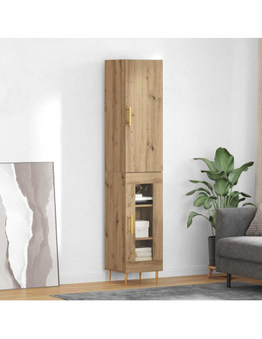 Credenza 2 pcs Rovere artigianale Legno multistrato