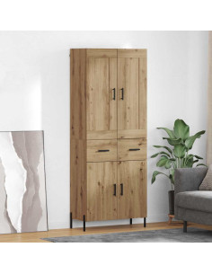 Credenza 2 pcs Rovere artigianale Legno multistrato