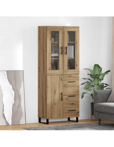 Credenza 2 pcs Rovere artigianale Legno multistrato