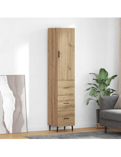 Credenza con cassetto Rovere artigianale 34,5 x 34 x 180 cm