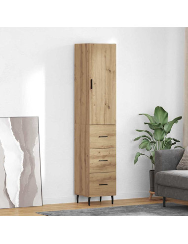 Credenza con cassetto Rovere artigianale 34,5 x 34 x 180 cm