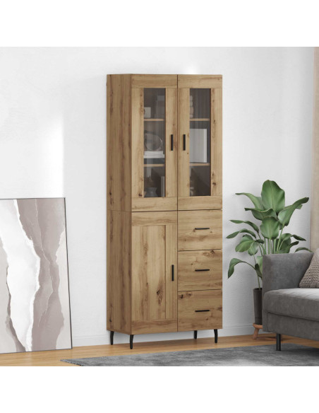 Credenza 2 pcs Rovere artigianale Legno multistrato