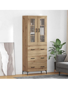 Credenza 2 pcs Rovere artigianale Legno multistrato