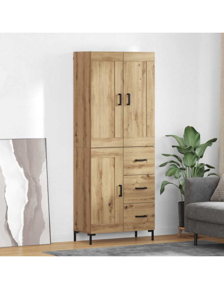 Credenza 2 pcs Rovere artigianale Legno multistrato