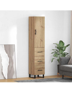 Credenza con cassetto Rovere artigianale 34,5 x 34 x 180 cm