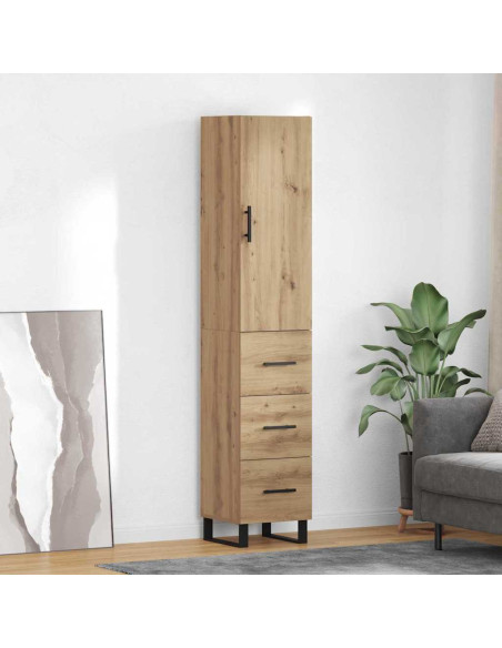 Credenza con cassetto Rovere artigianale 34,5 x 34 x 180 cm