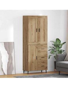 Credenza 2 pcs Rovere artigianale Legno multistrato